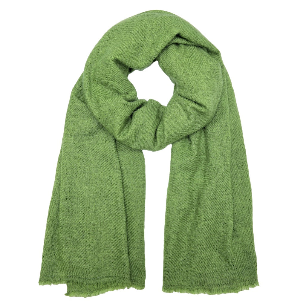 green scarf on white background