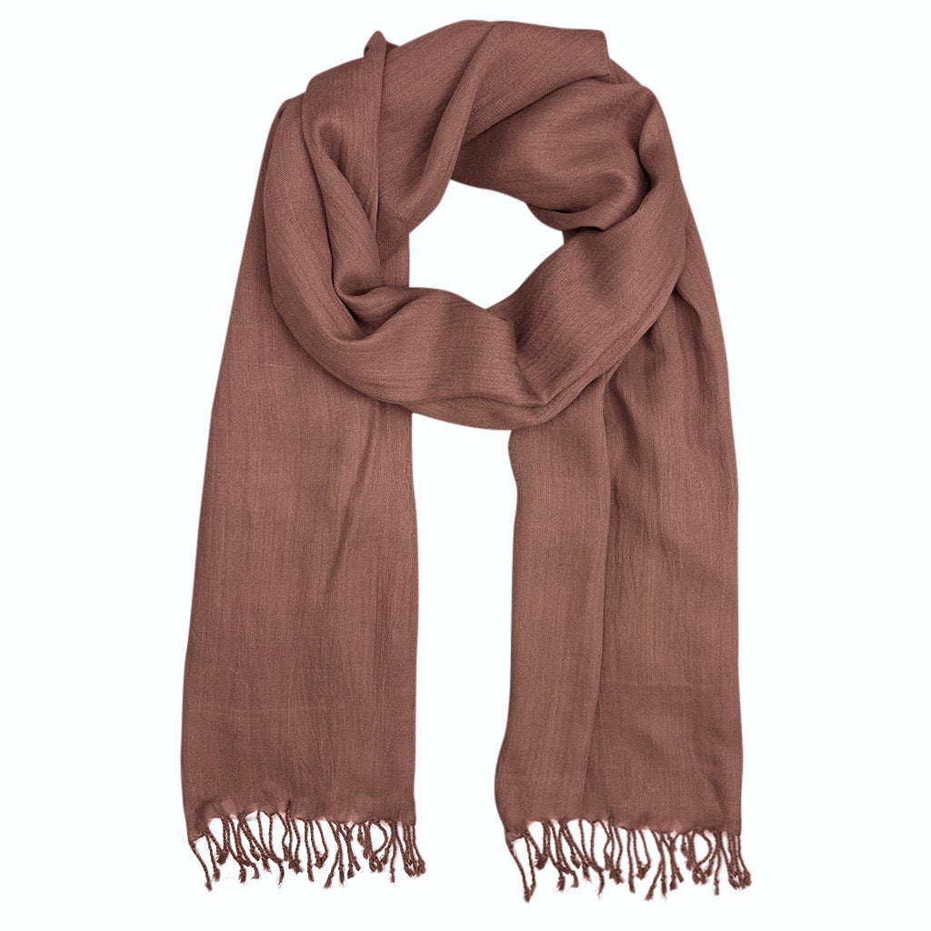 rosewood wrap scarf on white background